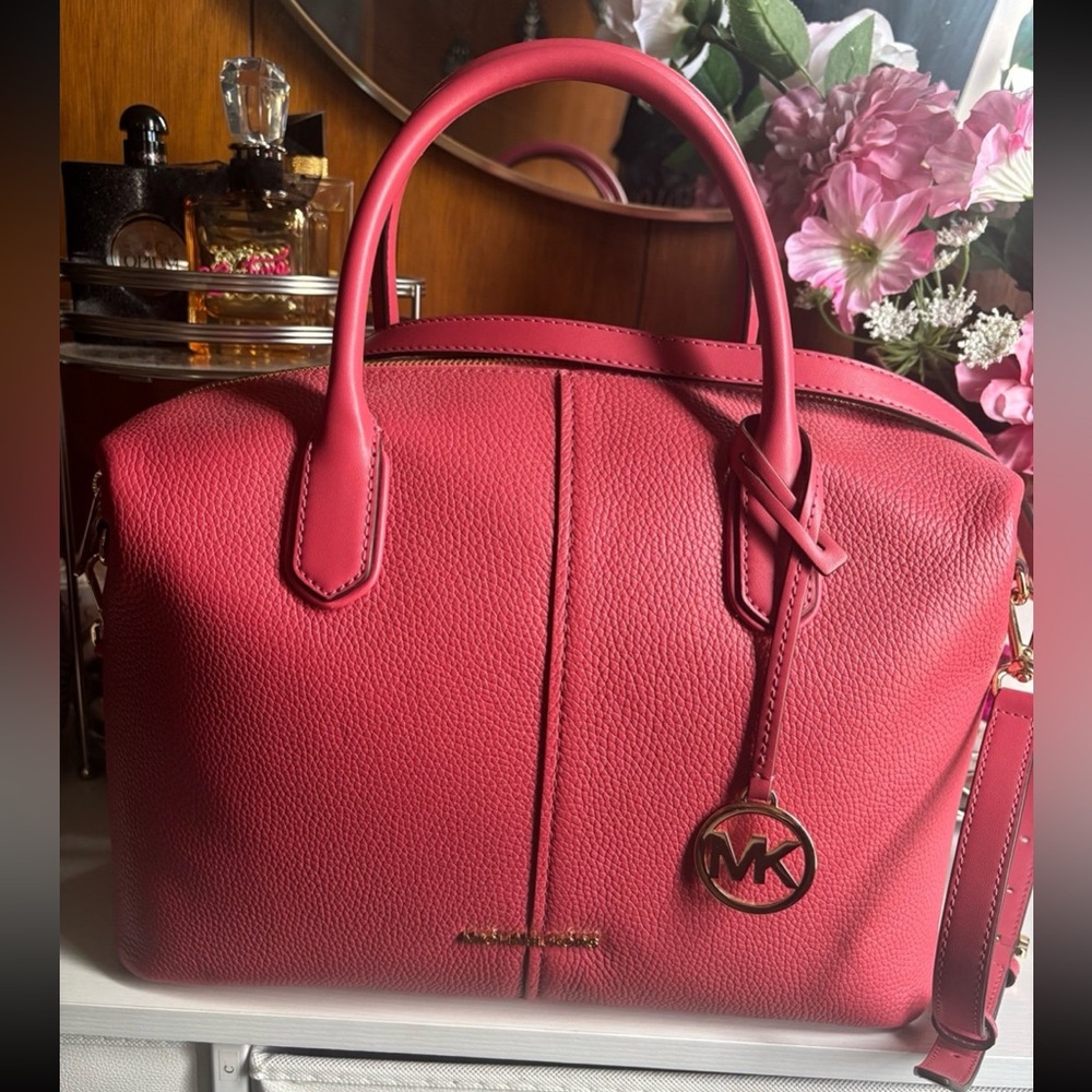 NWT Michael Kors Fuchsia Leather Satchel